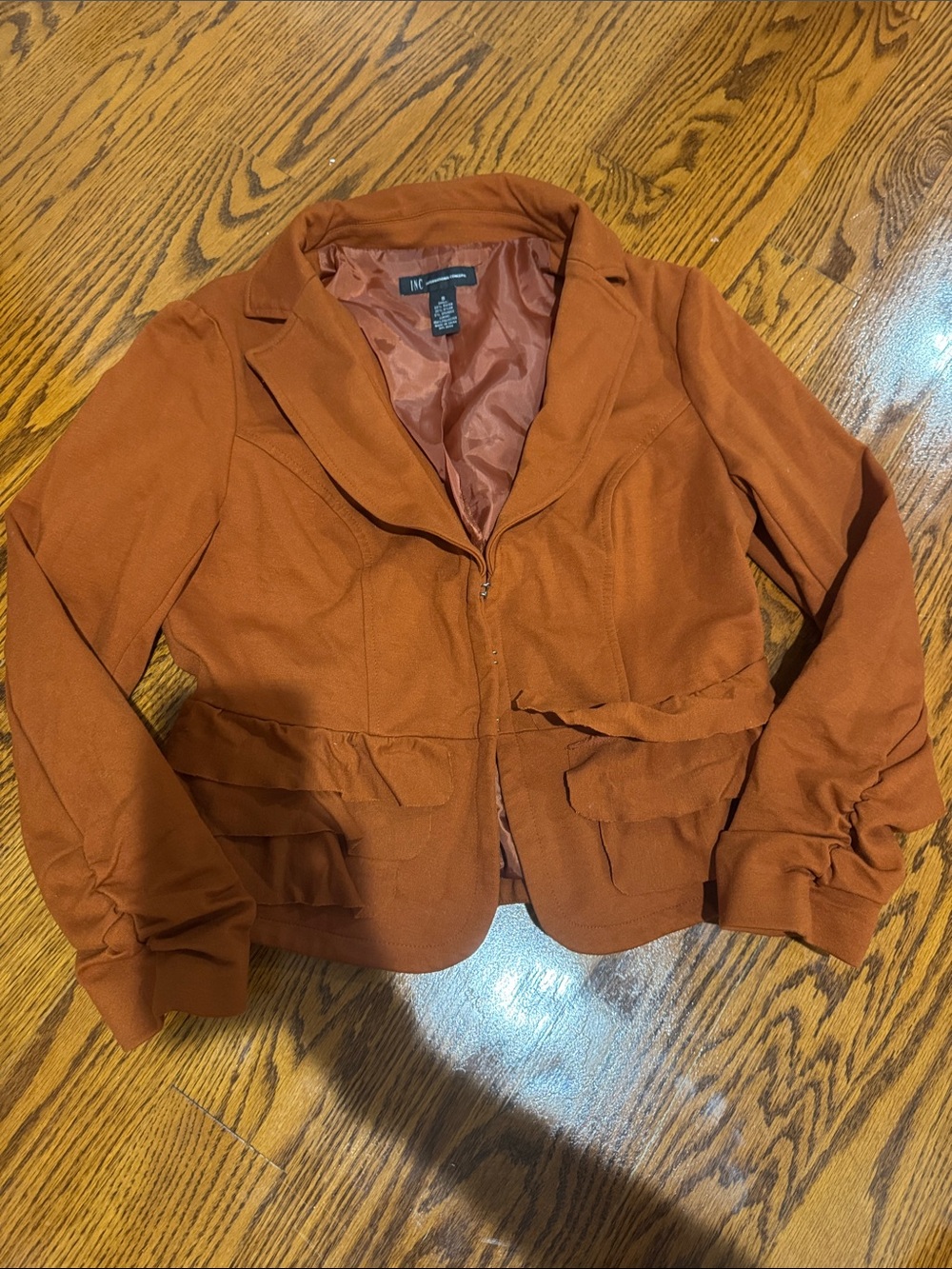 INC International Concepts Burnt Orange Women's Blazer Jacket